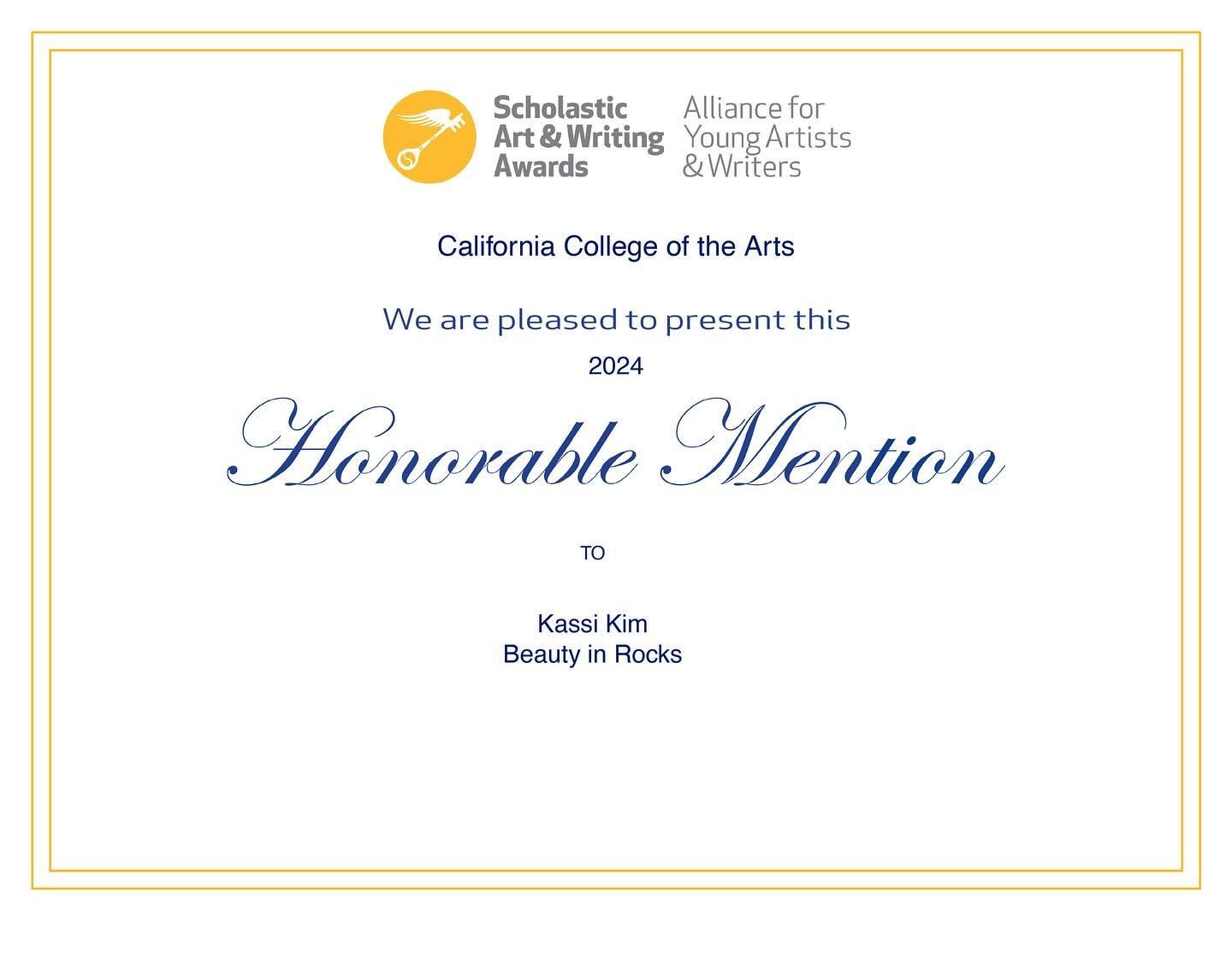 2024 Scholastic Art Awards WINNERS are here! 👏 🎉
Congratulations Kassi for winning 2 Honorable Mention Awards this year! 
You are one amazing young artist 🧑&zwj;🎨🩵!!!