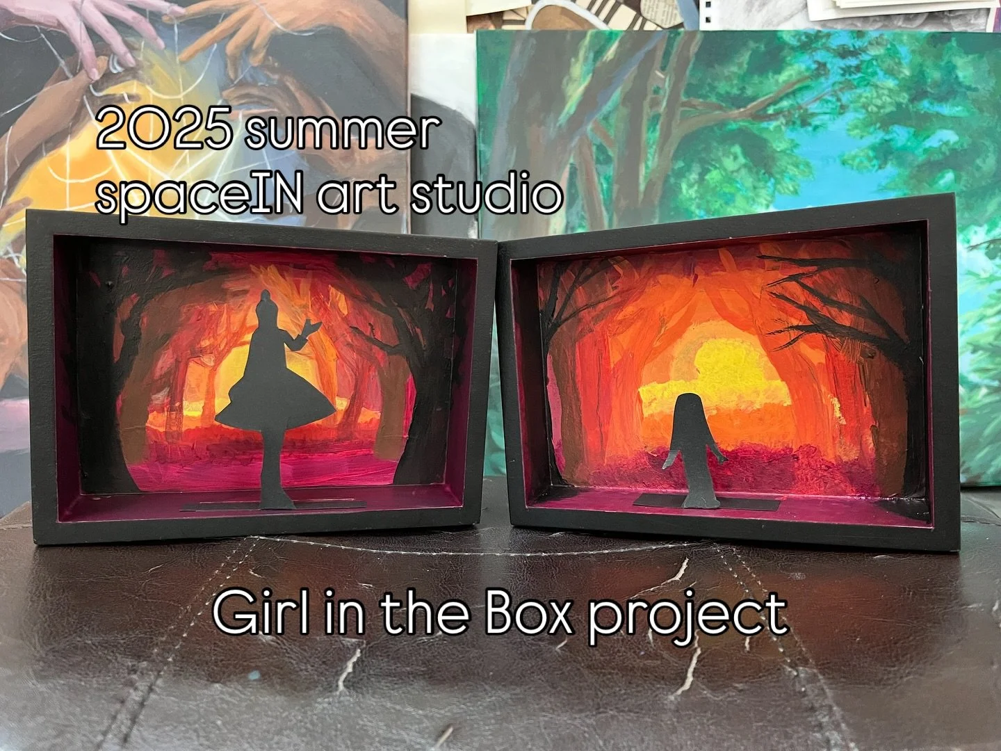 Wait, I think I have seen this in my dream. Or was it from a fairy tale? 🧚

Does this dreamy artwork lead you back to your childhood? 💫✨

#youngartist #acrylicpainting #papercrafts #silhouette #sunsetart #forest #rainbow