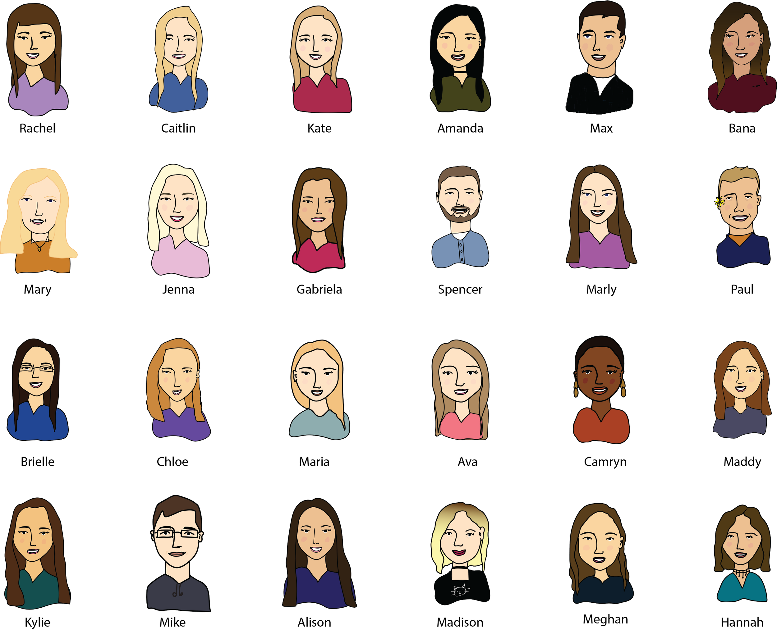 Drew up the 2019 intern & apprentice summer class with our mentors for an internal weekly newsletter! Here are all the interns. (Mentors not included)