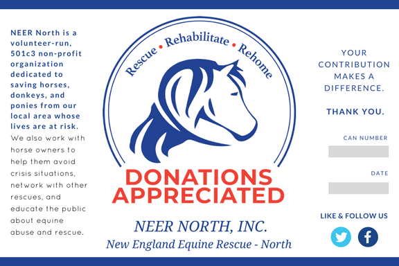 Donation Can Label for Non-Profit Equine Rescue