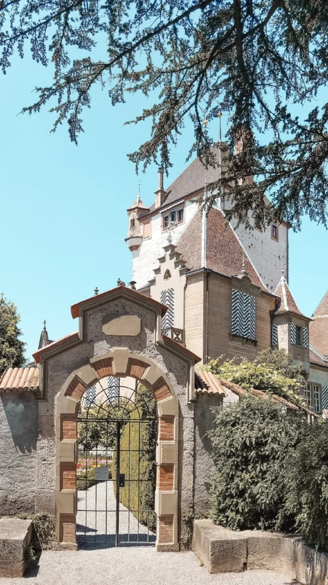 Tours of Schloss Oberhofen include a visit to the highest tower, which has incredible views of the Alps and Lake Thun. #castles #Switzerland #Wanderlust #Travelblog