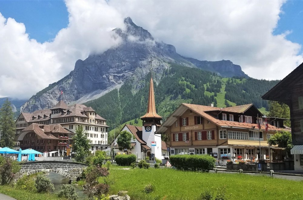 The little village of Kandersteg is one of the stops on this Switzerland road trip itinerary. With 5 days in Switzerland, you can see cute villages, gorgeous castles, soaring mountains, emerald lakes and more!