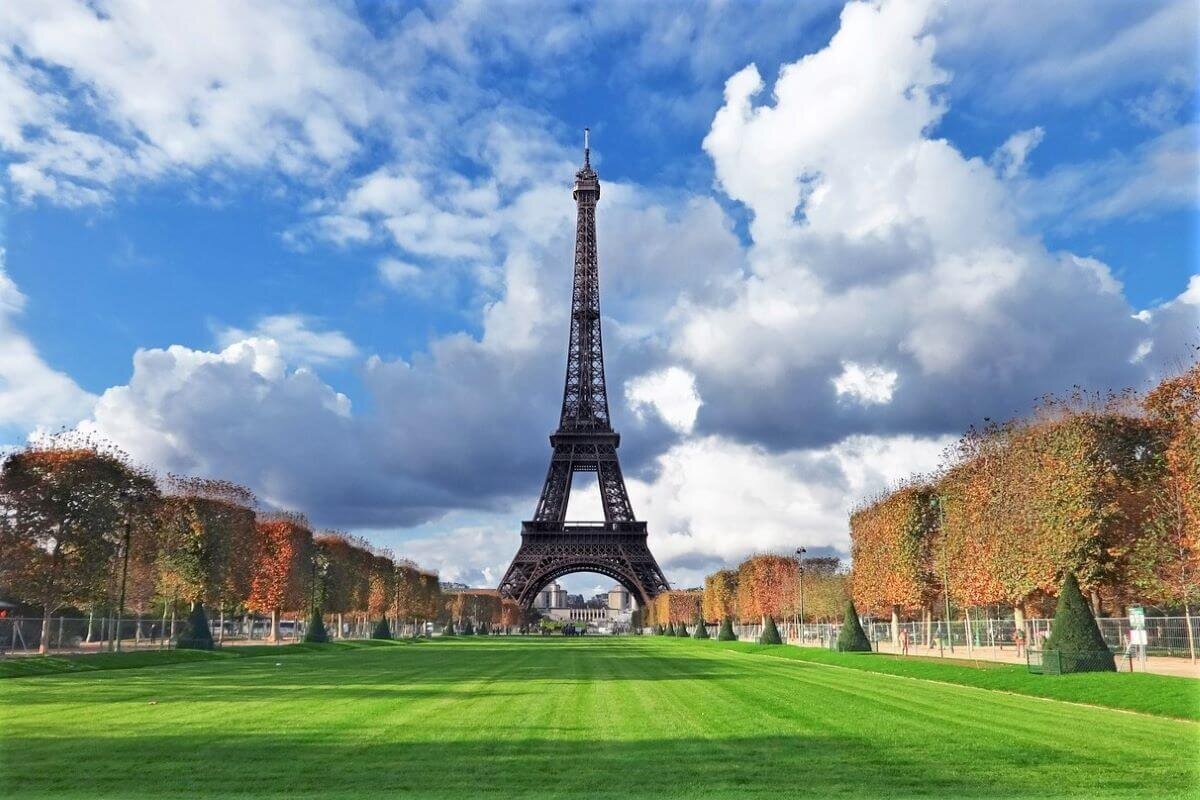 French Vintage Paris Souvenir Eiffel Tower and Monuments Arc of Triumph  Sacre Coeur 