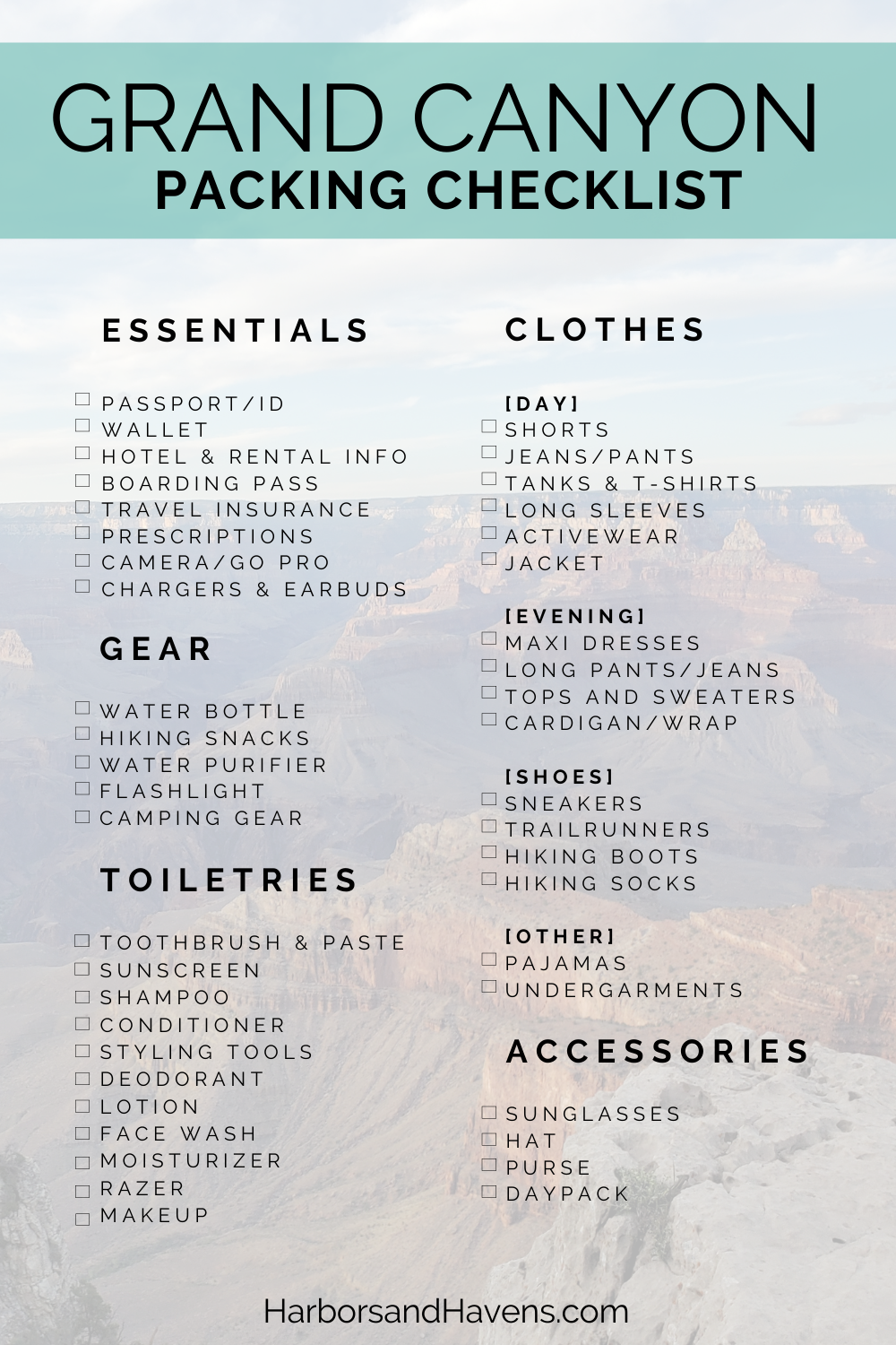 Grand Canyon Packing List and What to Wear at the Grand Canyon