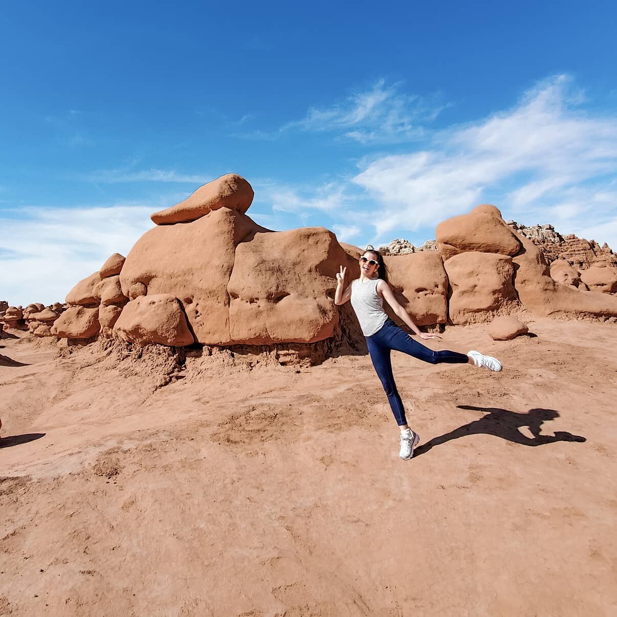 Have you heard of Goblin Valley?
 
This Utah state park is in the middle of nowhere, but also really convenient to pop by when road tripping between Moab and Capitol Reef National Park. The main attraction is these weird sorta mushroom shaped rock fo