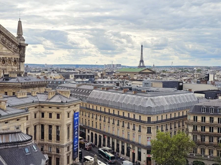 City skyline view of Paris with the Eiffel Tower in the background