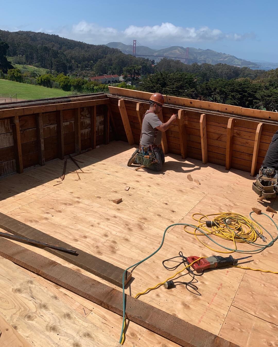 This is going to be a great roof deck soon. Stay tuned for a follow up photo. #roofdeck #sanfranciscoconstruction
