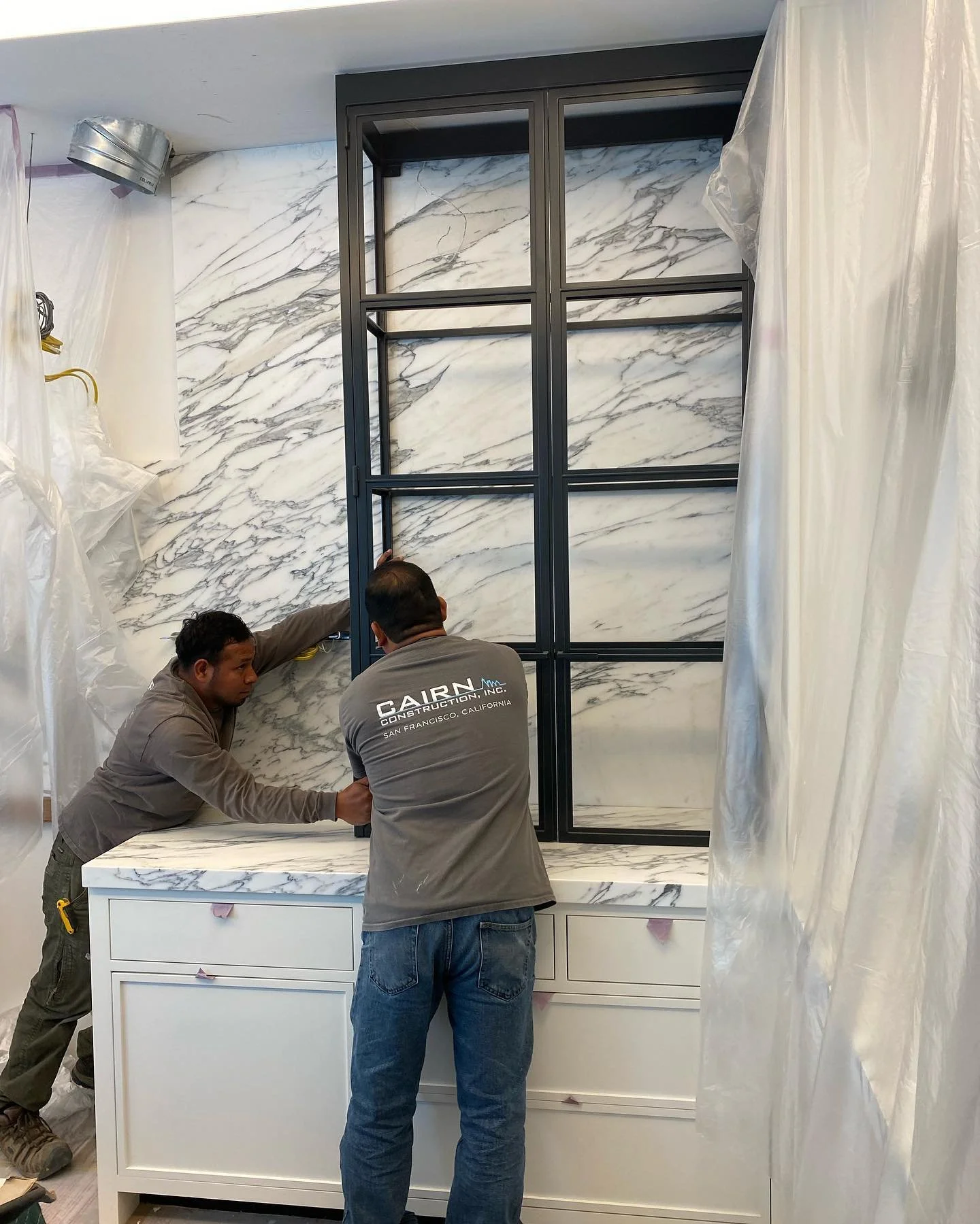 Steel kitchen cabinet install underway at our Jackson street project. Finished photos coming soon!  #customsteel #sanfranciscoconstruction #sfbuilders #sanfranciscohomes #bayareabuilders #sfbuilderstrade #berrydesignworks
