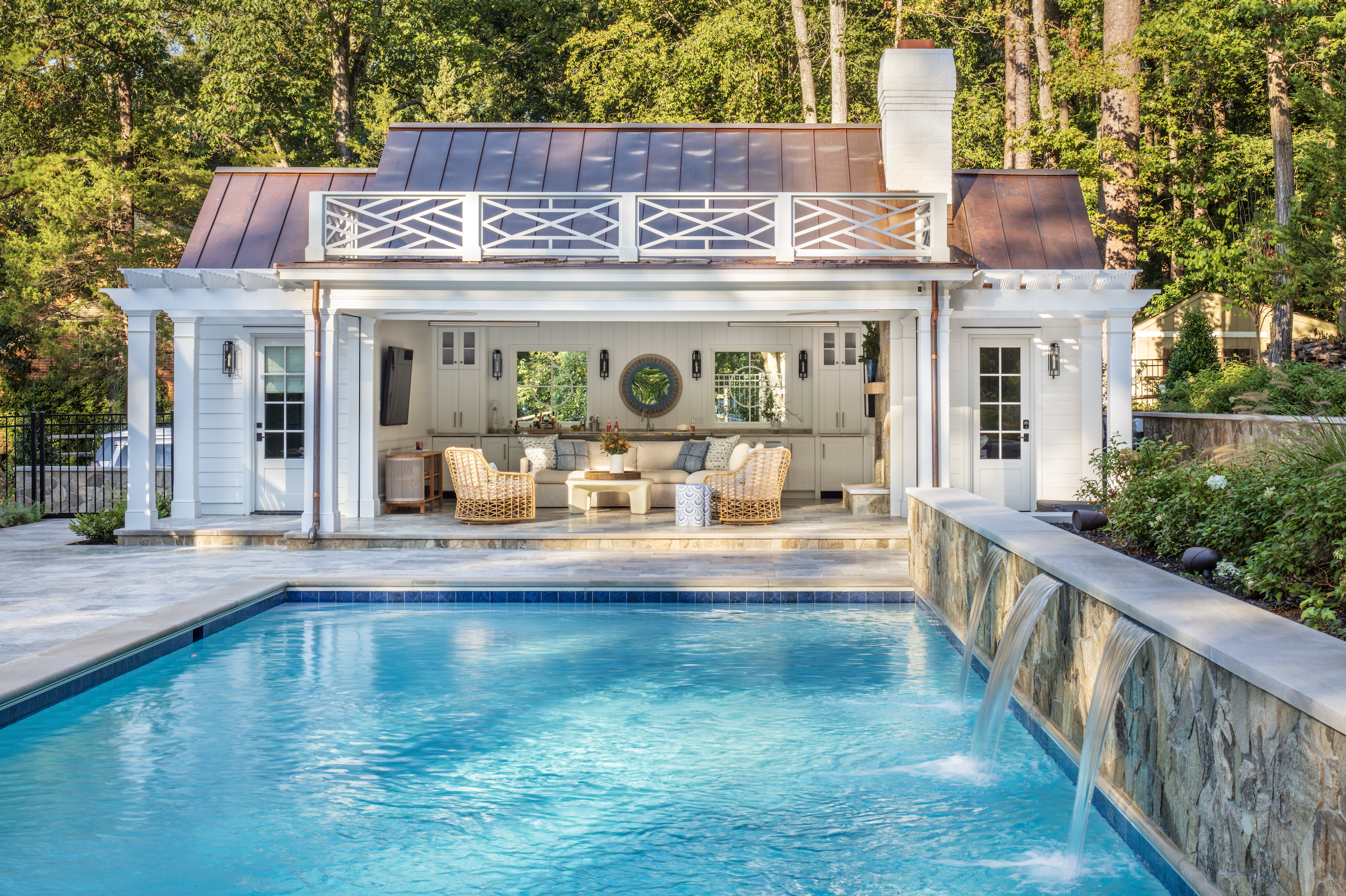 Marcia Fryer Landscape Design | Outdoor Pool with Fountains.png