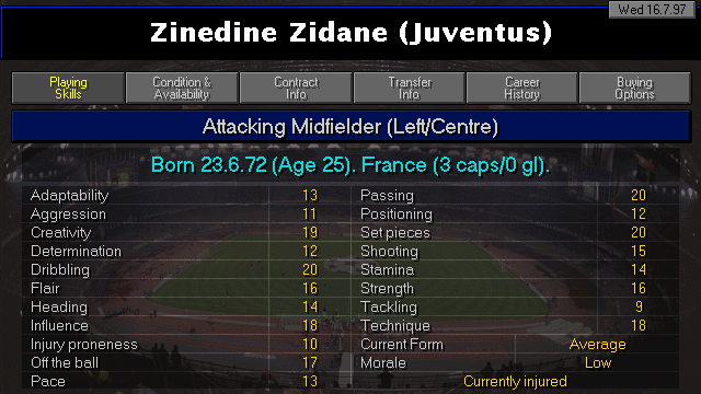 Zidane Profile CM9798