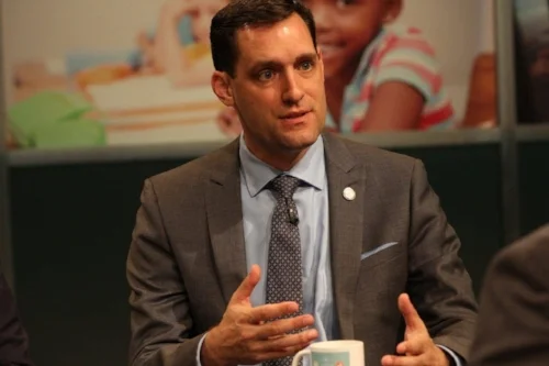 Meyer speaking on WRAL about public schools.