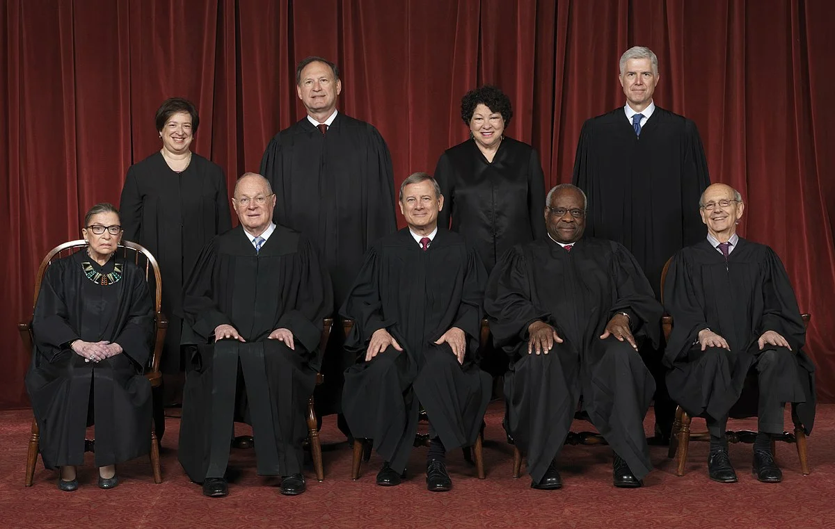 The Roberts Court in 2017, before Anthony Kennedy retired in June of this year and was replaced by Brett Kavanaugh ( Image )