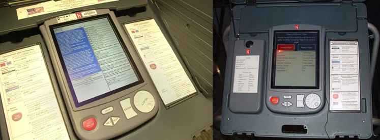 Voting machines manufactured by Hart InterCivic ( Image )