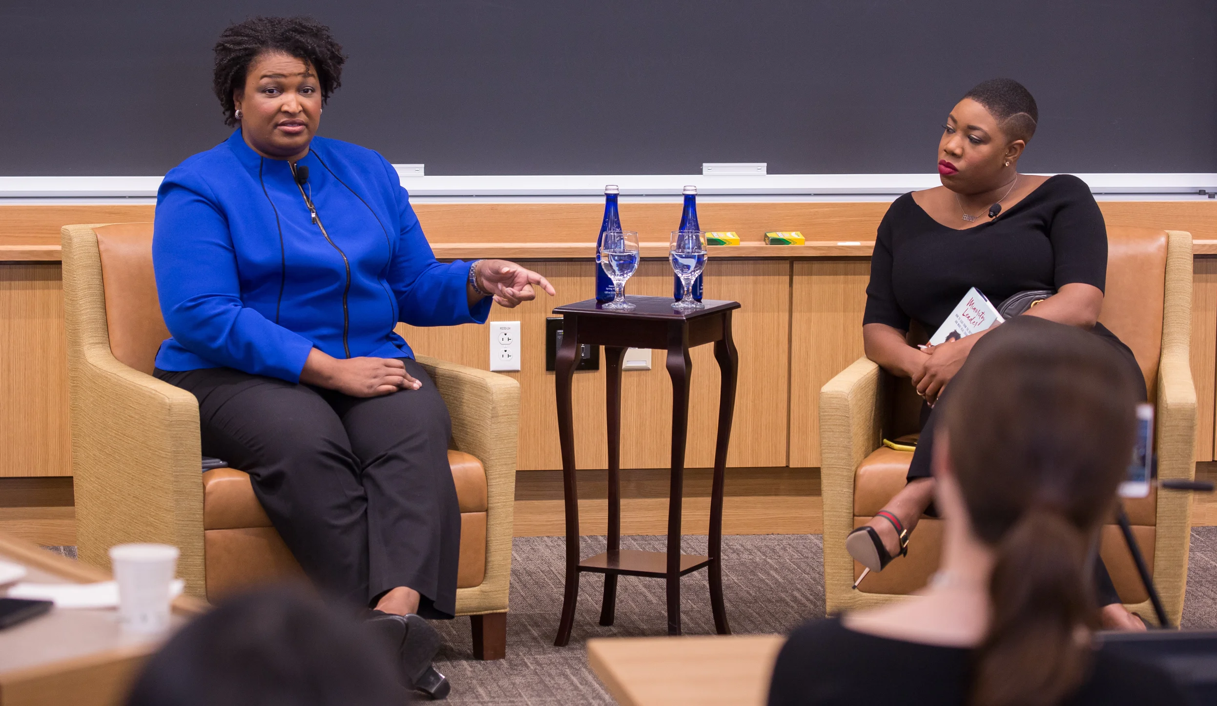 Georgia gubernatorial candidate Stacey Abrams speaking at Harvard University earlier this year ( Image )