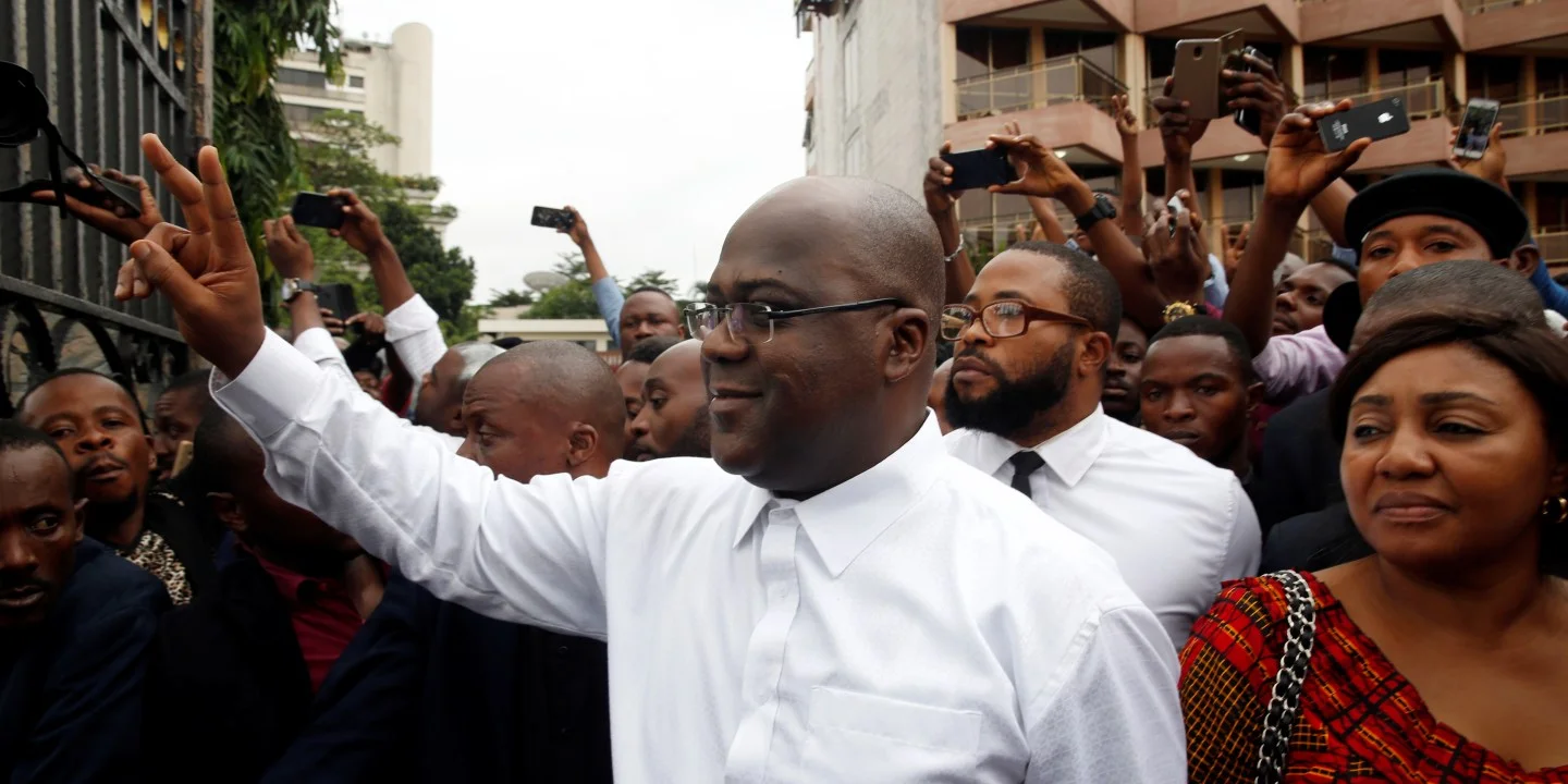 Felix Tshisekedi, President-Elect of the Democratic Republic of Congo, with supporters earlier this month ( Image )