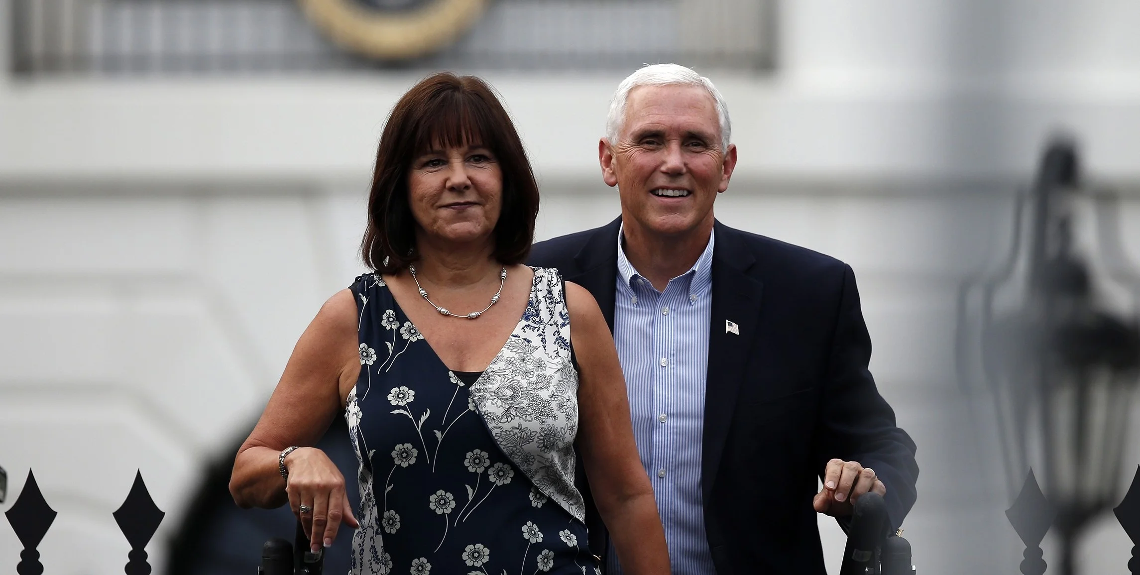Second Lady of the United States Karen Pence with her husband, Vice President Mike Pence ( Image )