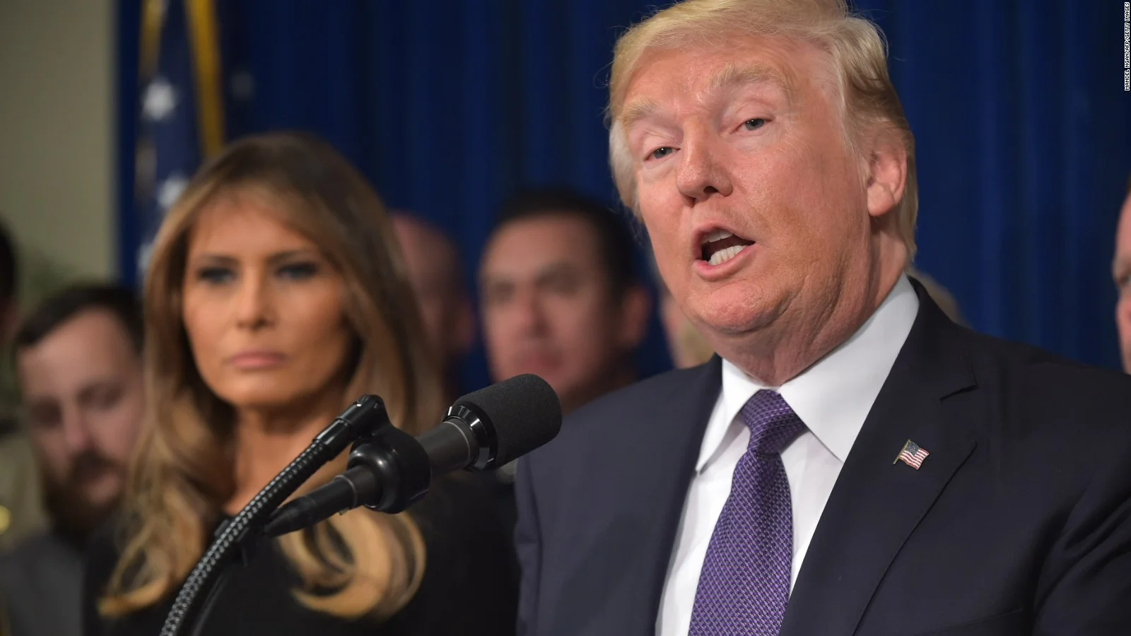 President Trump making remarks days after the 2017 Las Vegas shooting that claimed 59 lives ( Image )