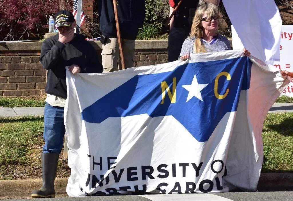 Heirs to the Confederacy activists demonstrate in Hillsborough last week ( Image )