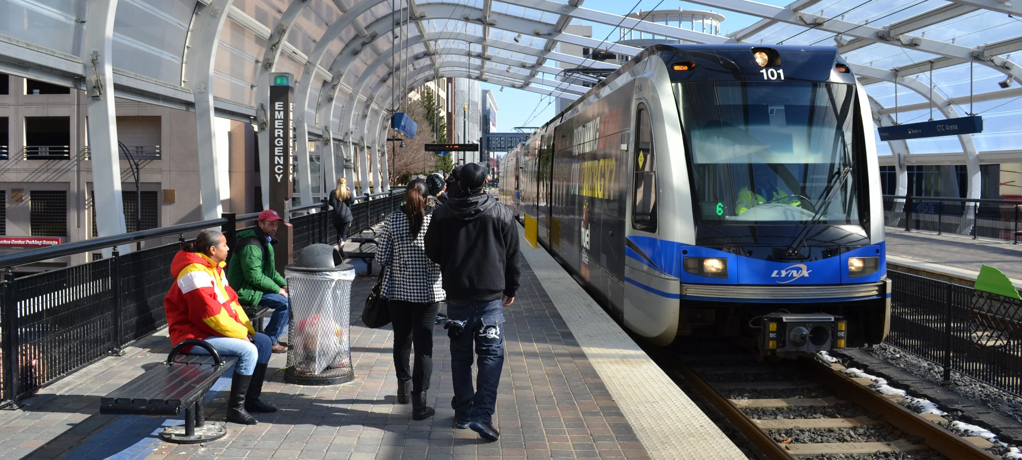 A rail car on the Lynx Blue Line, part of Charlotte’s light rail system that was opened in 2007 ( Image )