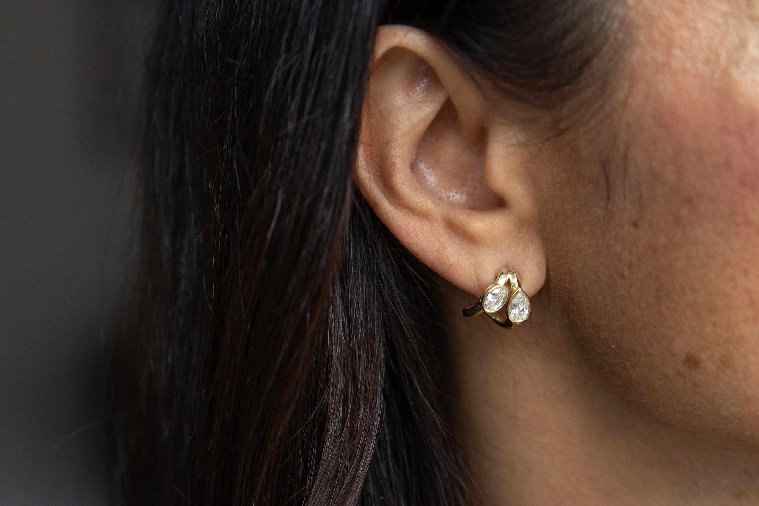 Dusk Pear & Oval Earrings