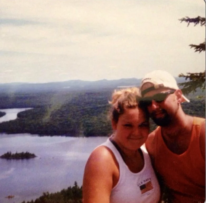On top of Allagash Mountain with Allagash Lake in the background.