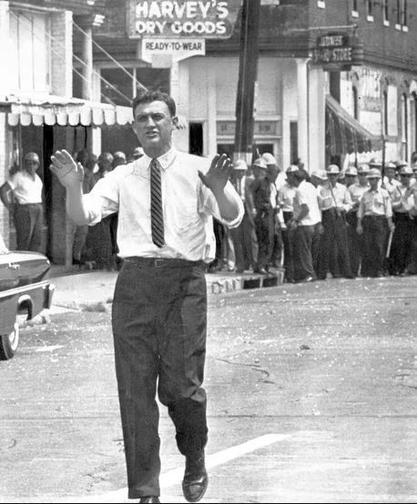 Asst. U.S. Atty. Gen. John Doar at the funeral for slain civil rights leader Medgar Evers. (AP)