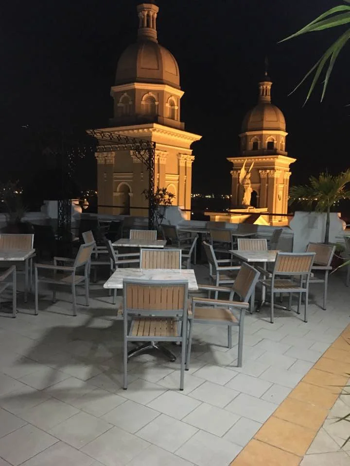 View from the top floor of the Gran Hotel in Santiago Cuba (May 2017)
