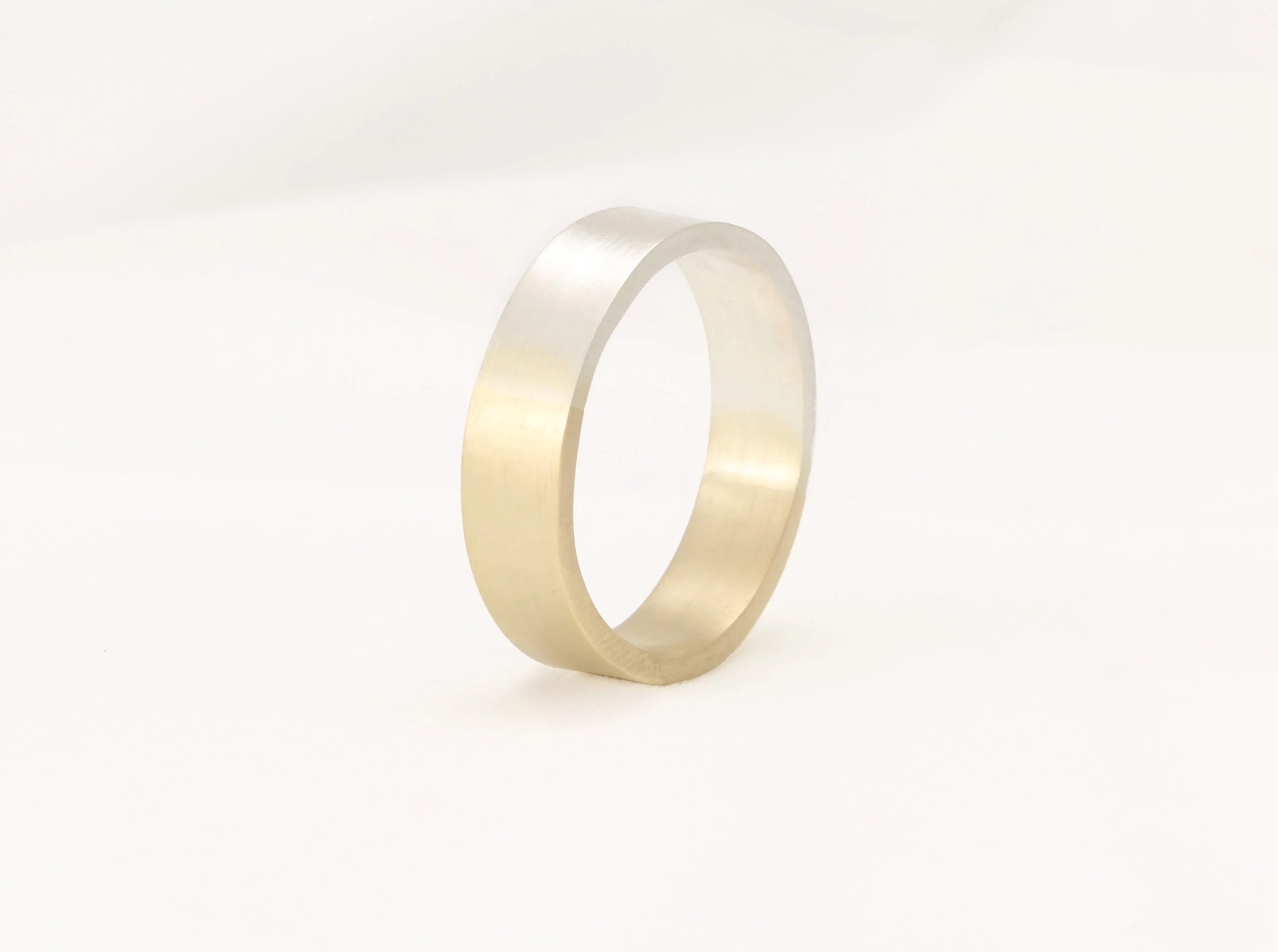 mens ring band yellow white gold handmade bespoke custom sophisticated