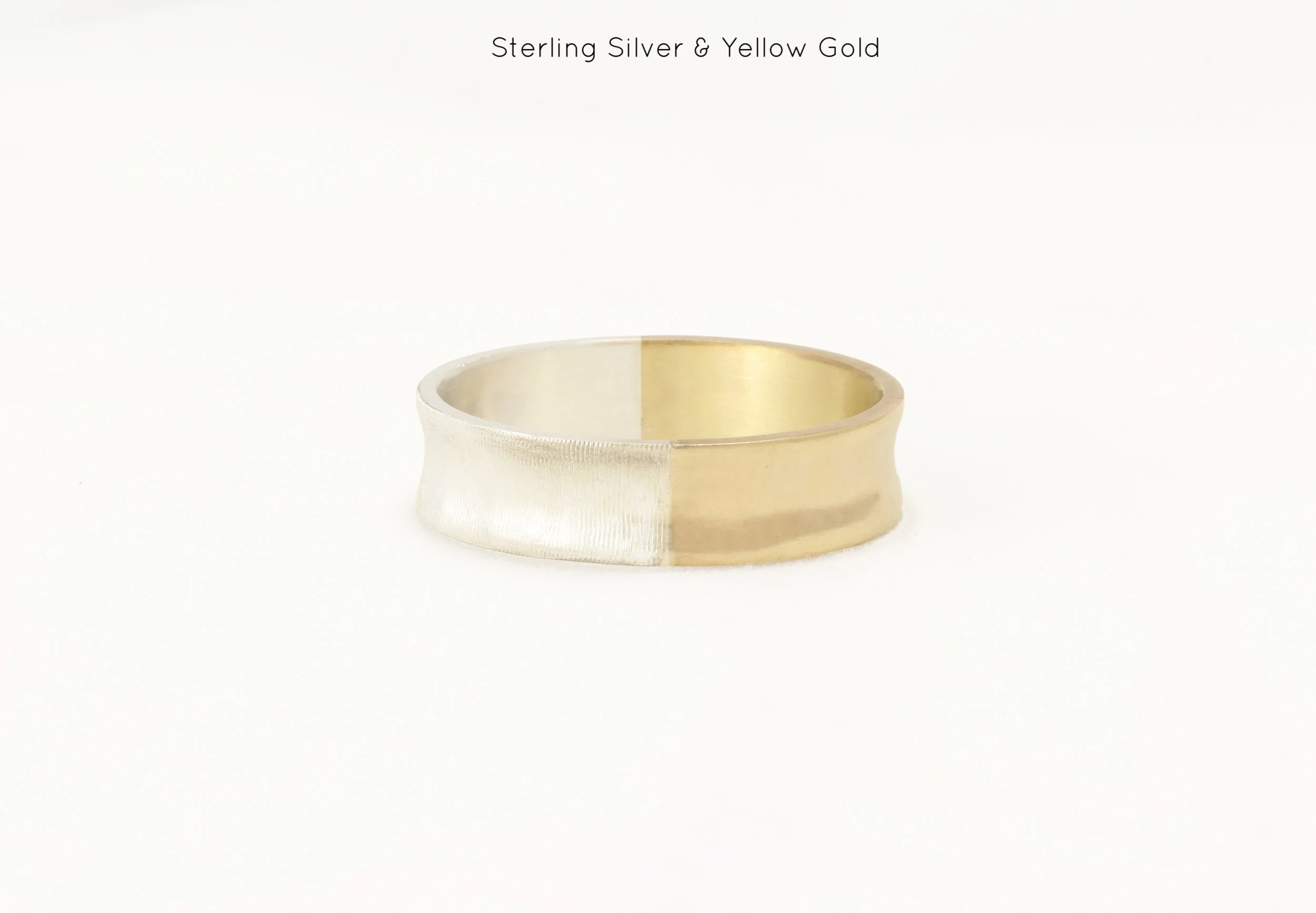 mens ring band yellow white gold handmade bespoke custom sophisticated