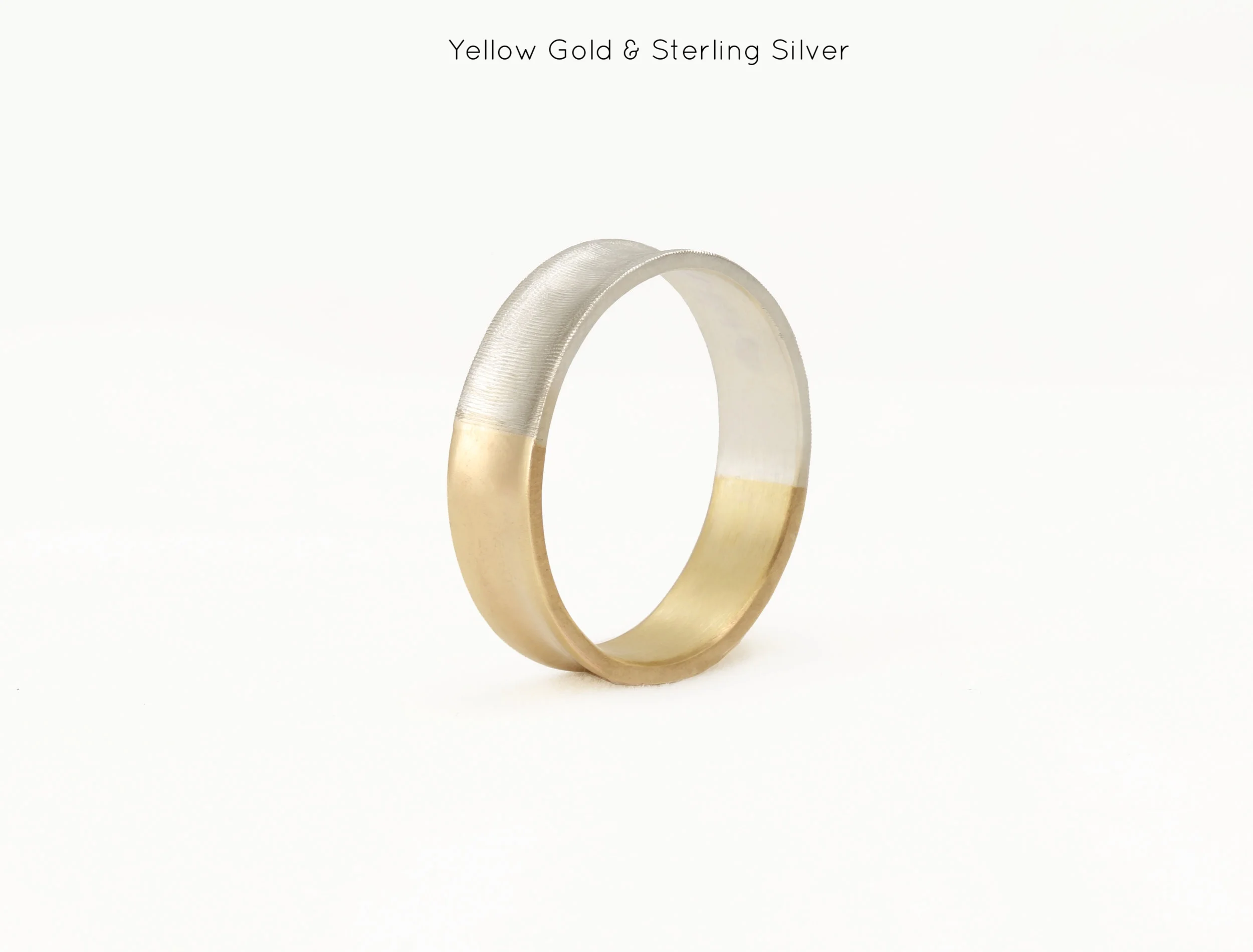 mens ring band yellow white gold handmade bespoke custom sophisticated