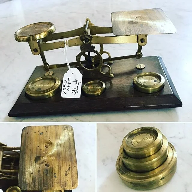 Neat little letter scales $78 #antiquescales #letterscales #giftidea