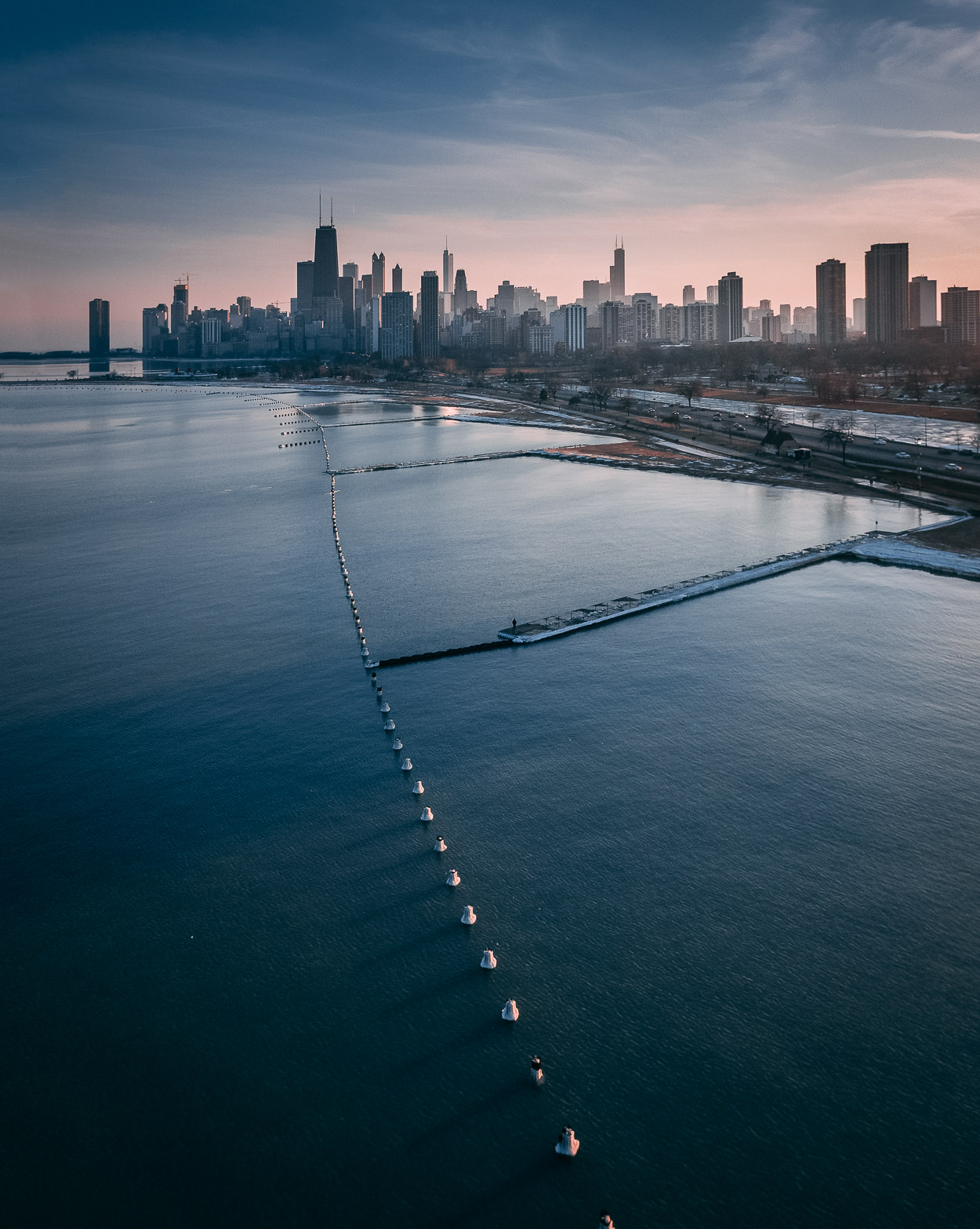 Winter Sunset at Fullerton Ave // Chicago