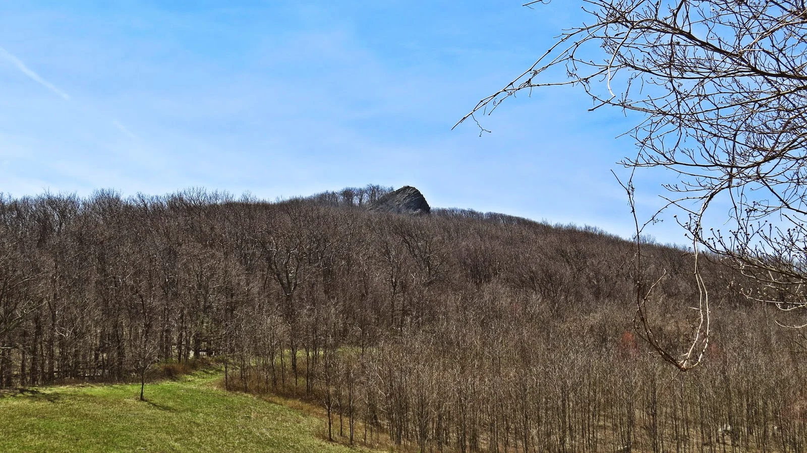 View of the summit from the parking area