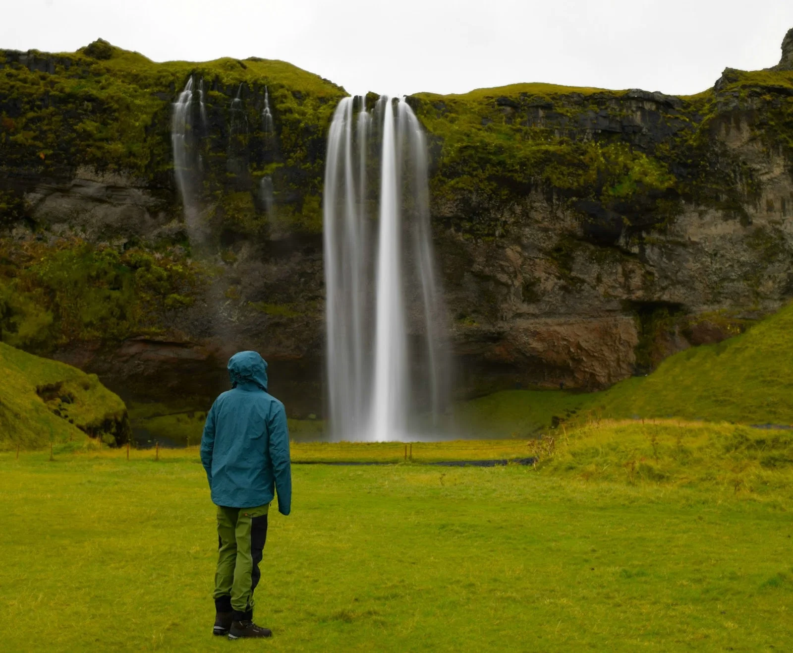 Michael in front of Seljalandsfoss with lots of people photoshopped out.....
