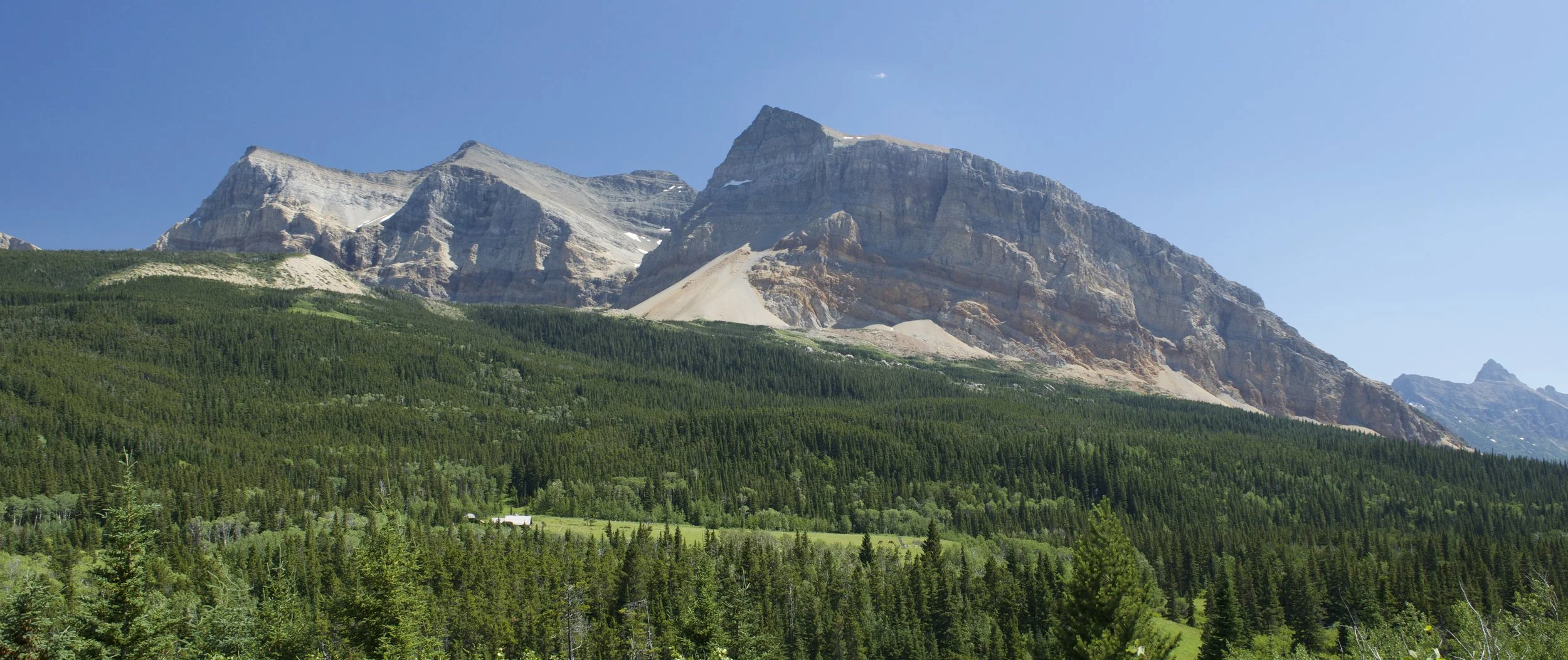 You can see the Ranger Station tucked under the mountains