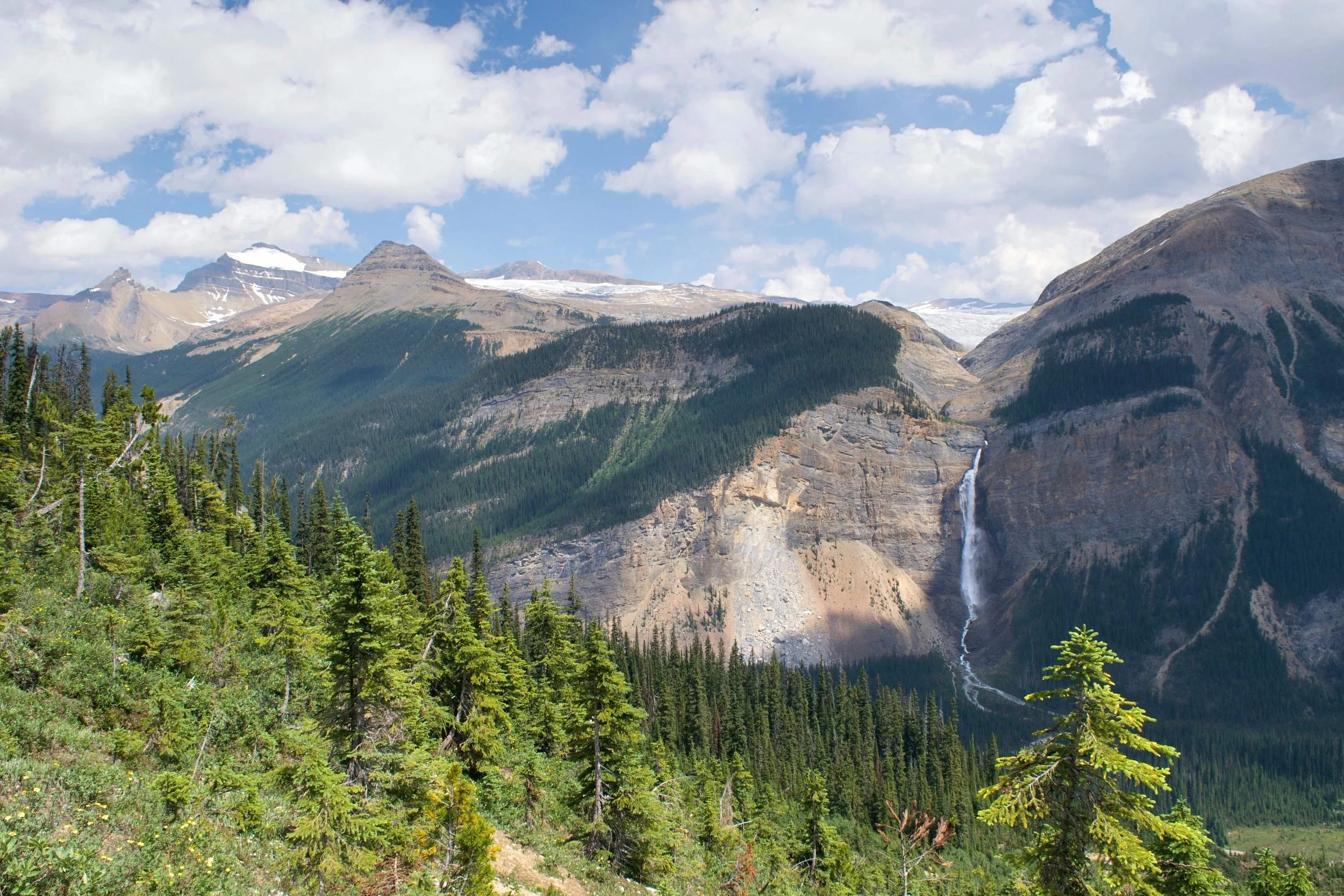 Can you see the glacier above the waterfall?
