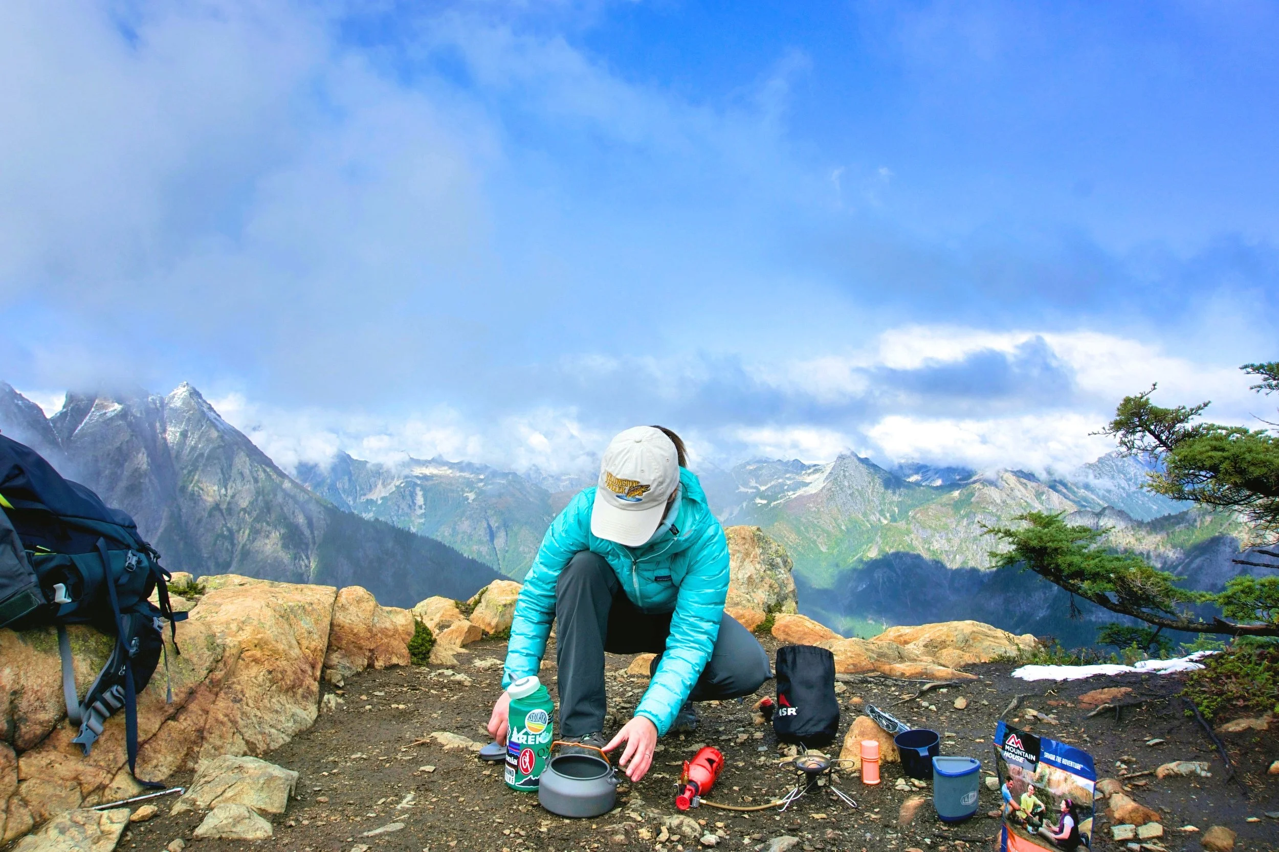 Backpacking in the North Cascades, Washington.