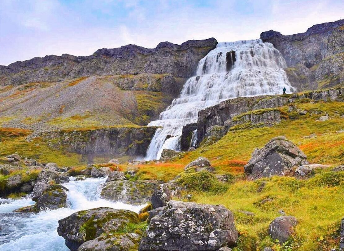 Thinking about a trip to #Iceland in 2021? Definitely add Dynjandi to your itinerary! Not only will you be treated to this series of waterfalls cascading 330 feet down into the ocean, you&rsquo;ll also get some solitude away from the crowds on the Ri