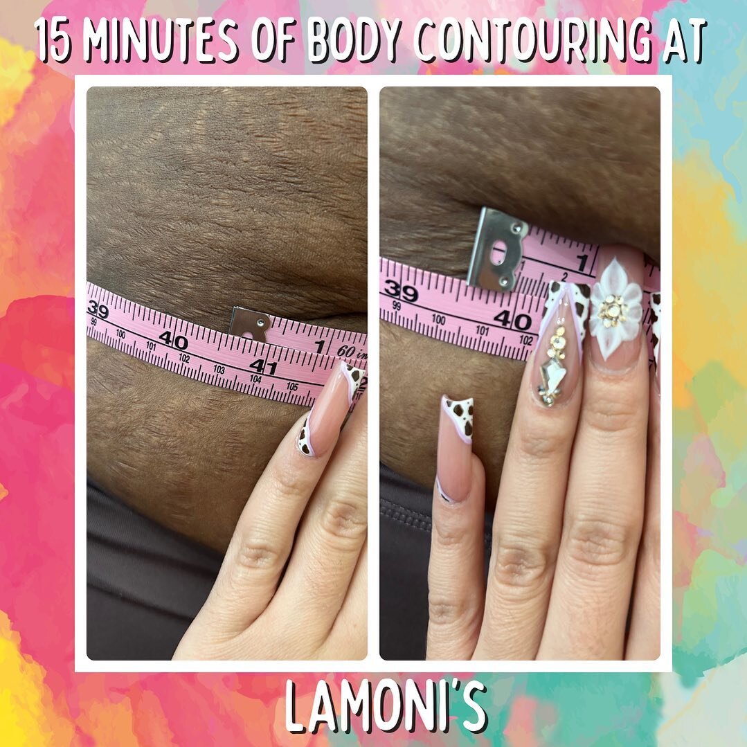 Body Contouring WORKS! 💯 This gorgeous client lost an inch after only 15 minutes of sculpting at LaMoni&rsquo;s! 

What are you waiting for? Let Lucero work her 🪄 for you at LaMoni&rsquo;s! ✨

Don&rsquo;t forget to enter our body contouring giveawa