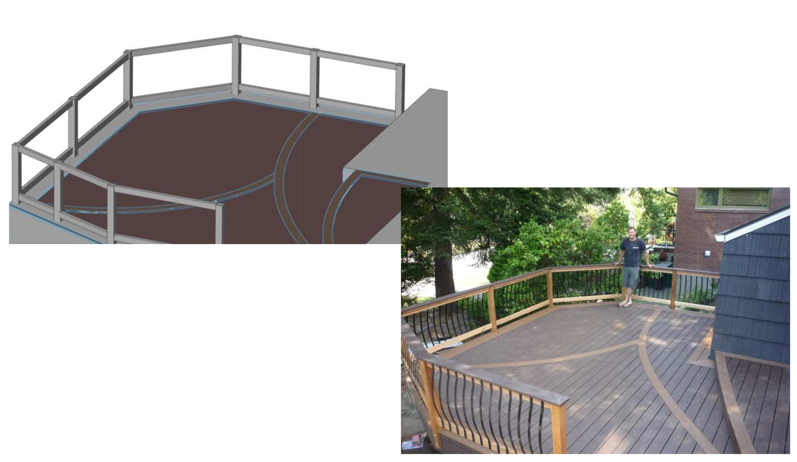 CAD is an amazing tool and I typically utilize it to both visualize a design and anticipate any potential functional issues. In this case, I was able to do all the structural analysis (what size beam, how many & length of span) to make Danny's job easier and save on material costs.