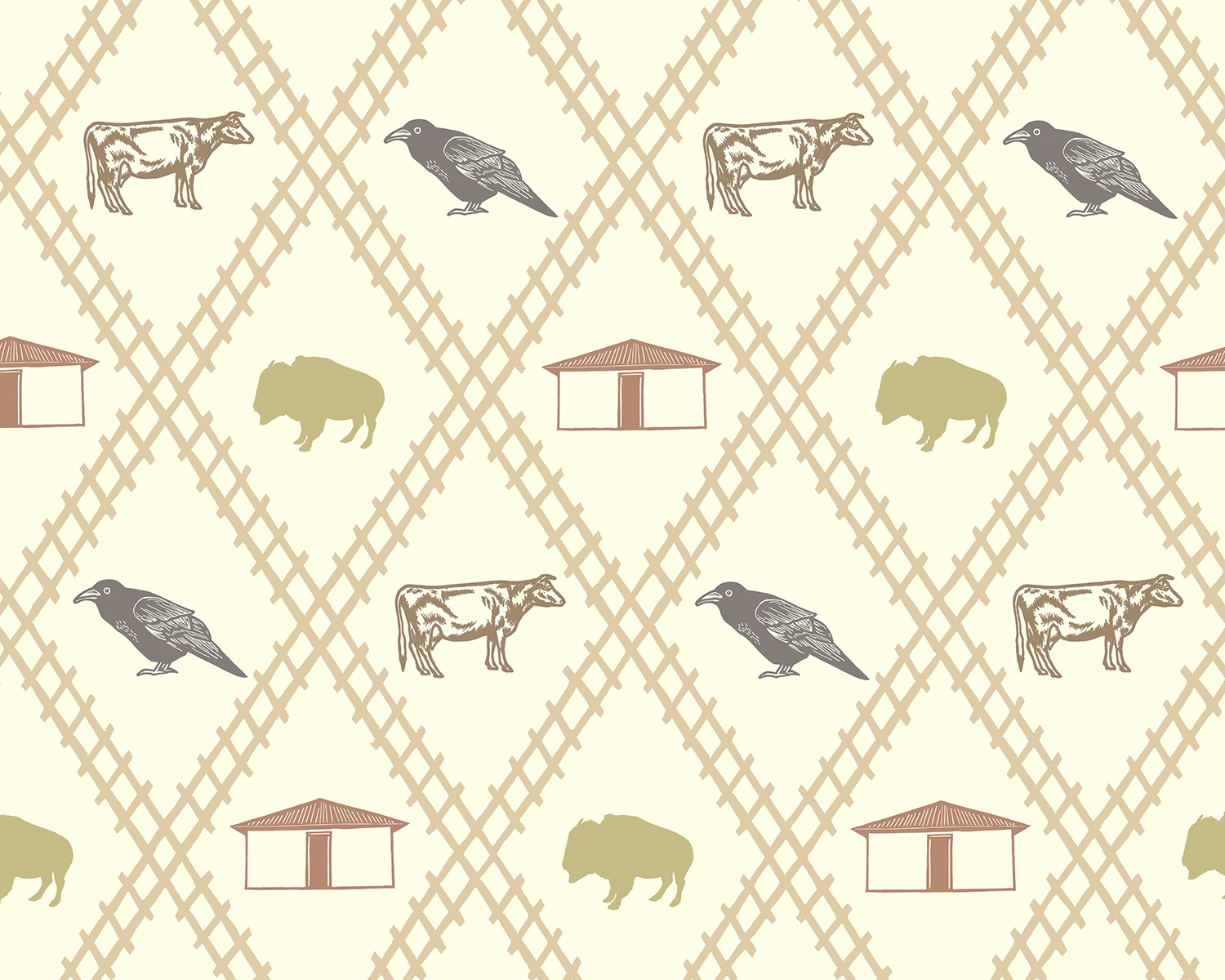 Wallpaper Pattern for Cuervo, New Mexico (detail)