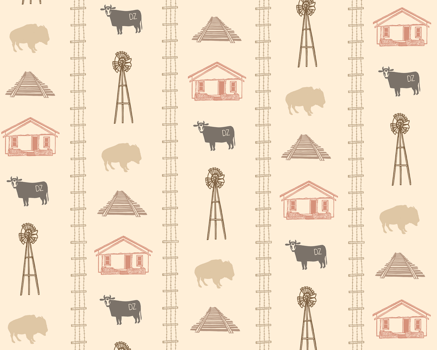 Wallpaper Pattern for Rogers, New Mexico (detail)