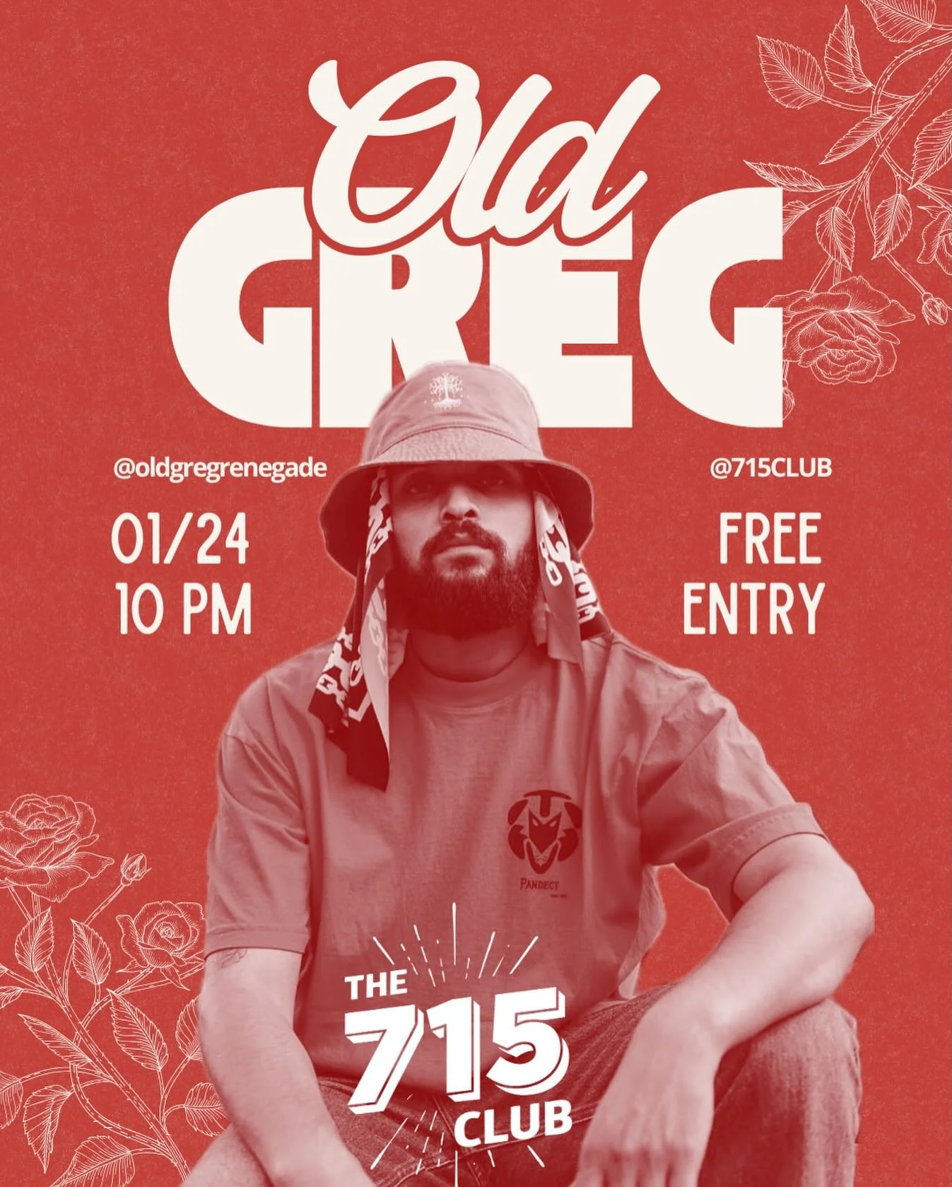 Our dude with the mood, @oldgregrenegade is taking over the place this Saturday with his unique sound. Let his piercing eyes hypnotize you in five points! $7 shot and a beer all night!