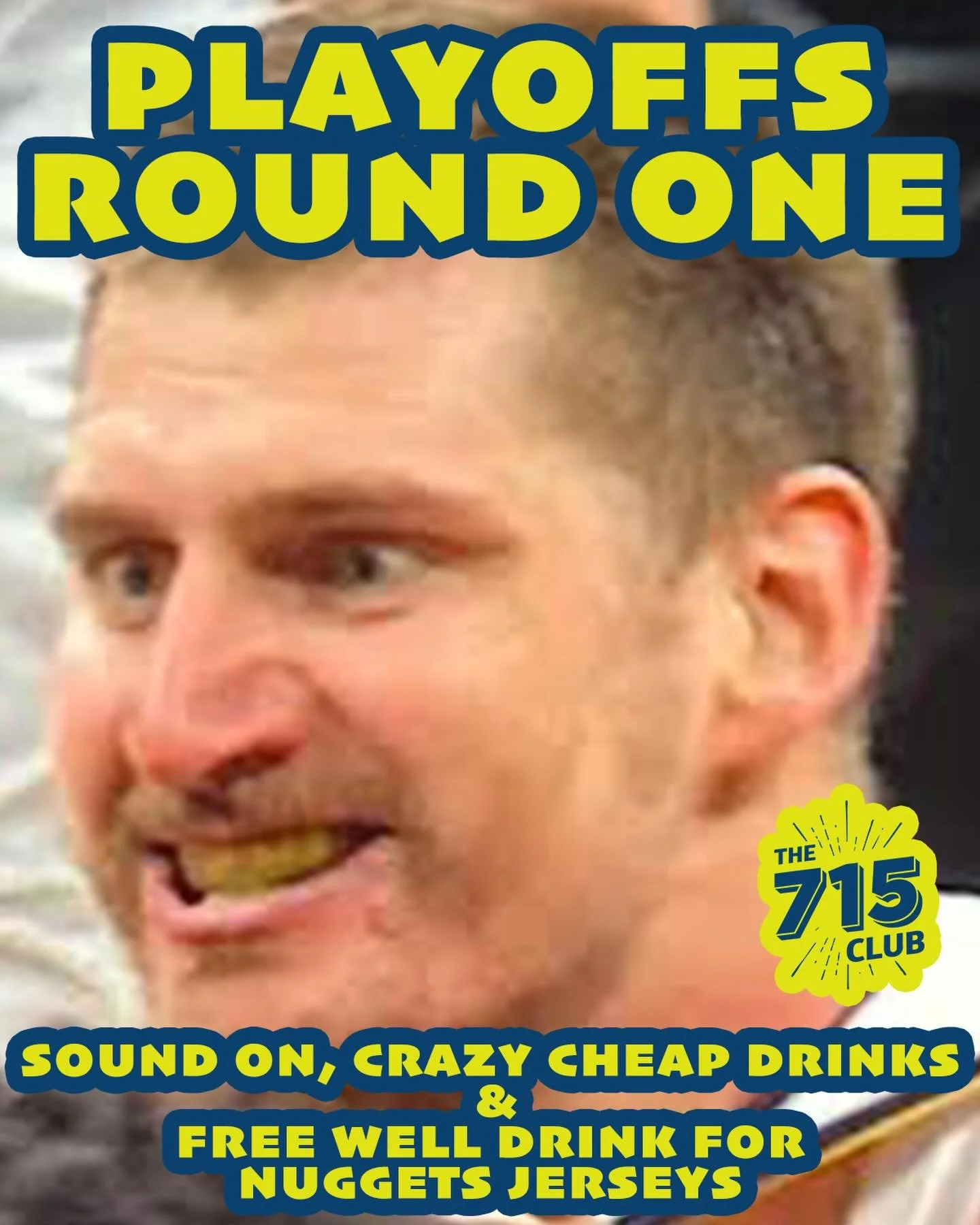 Just Joker's face when he realizes $7 beer and shot combos exist.  Make @715club your spot for @nuggets playoffs! Wear your nuggets jersey in and get a free well drink We'll be open at 1 sharp for tipoff! See you Saturday! The timberpups are going do