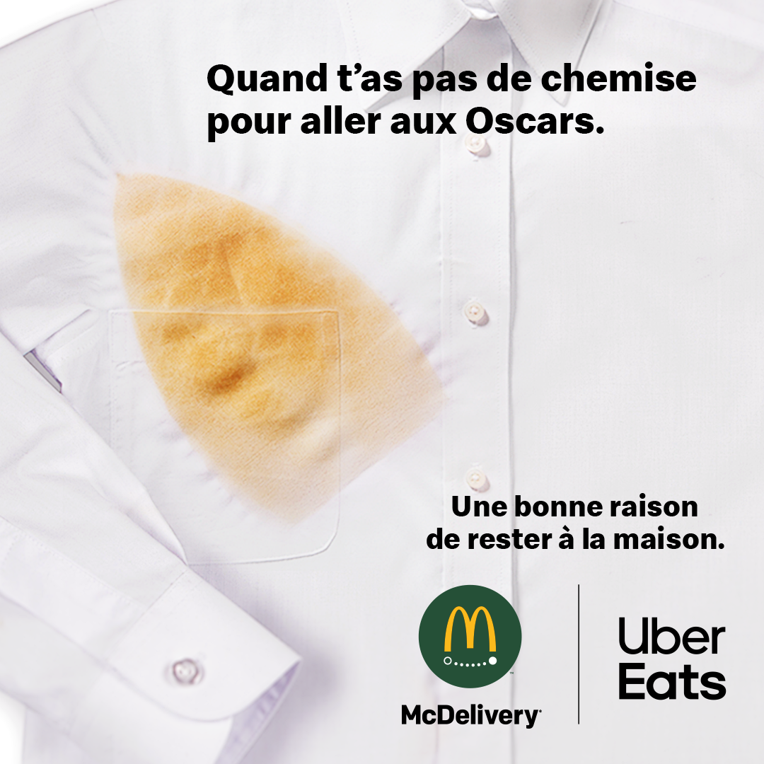 Oscars SoMe Post: “When you don’t have a shirt for the Oscars” / “ A good reason to stay at home”