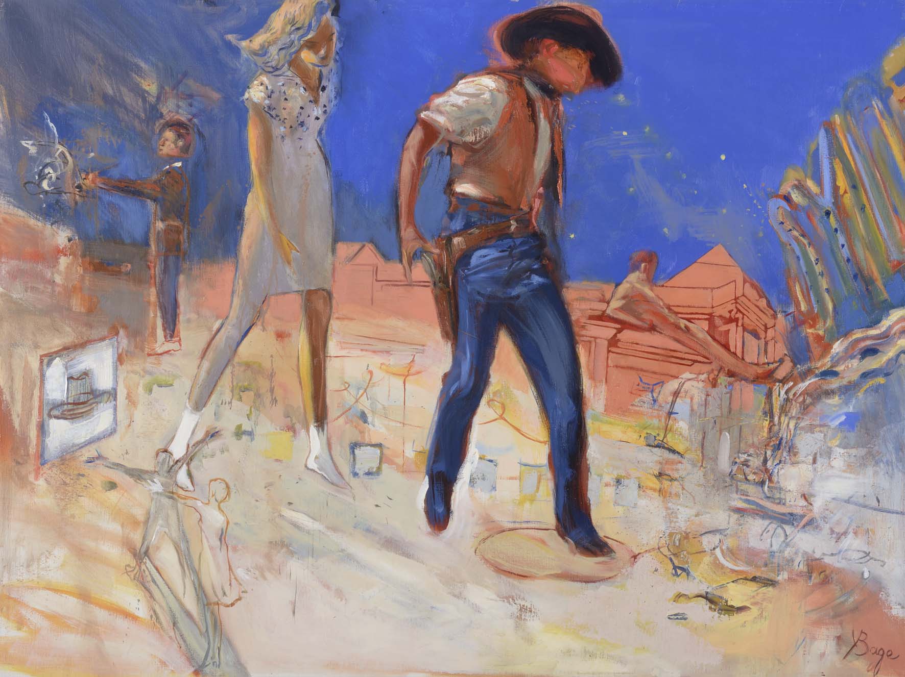    La fiancée du cow-boy      huile sur toile - 130x100 cm         