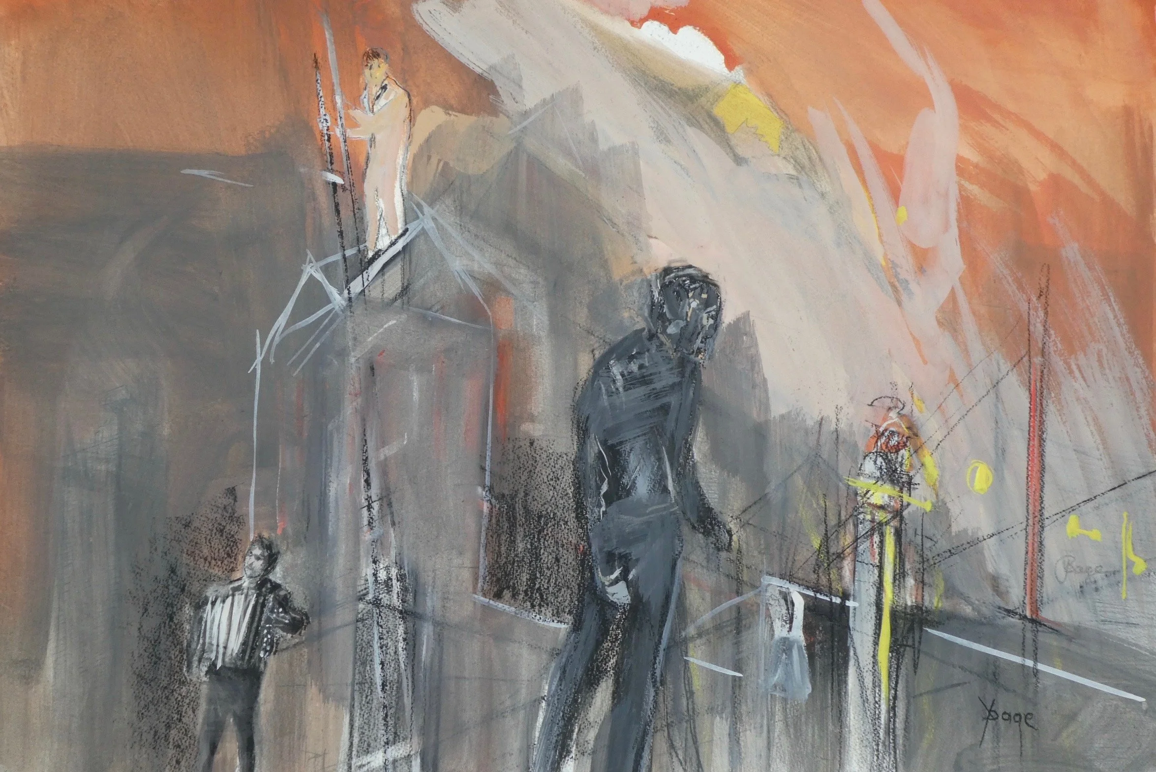 L'accordéoniste - 75x55 cm - Prix sur demande