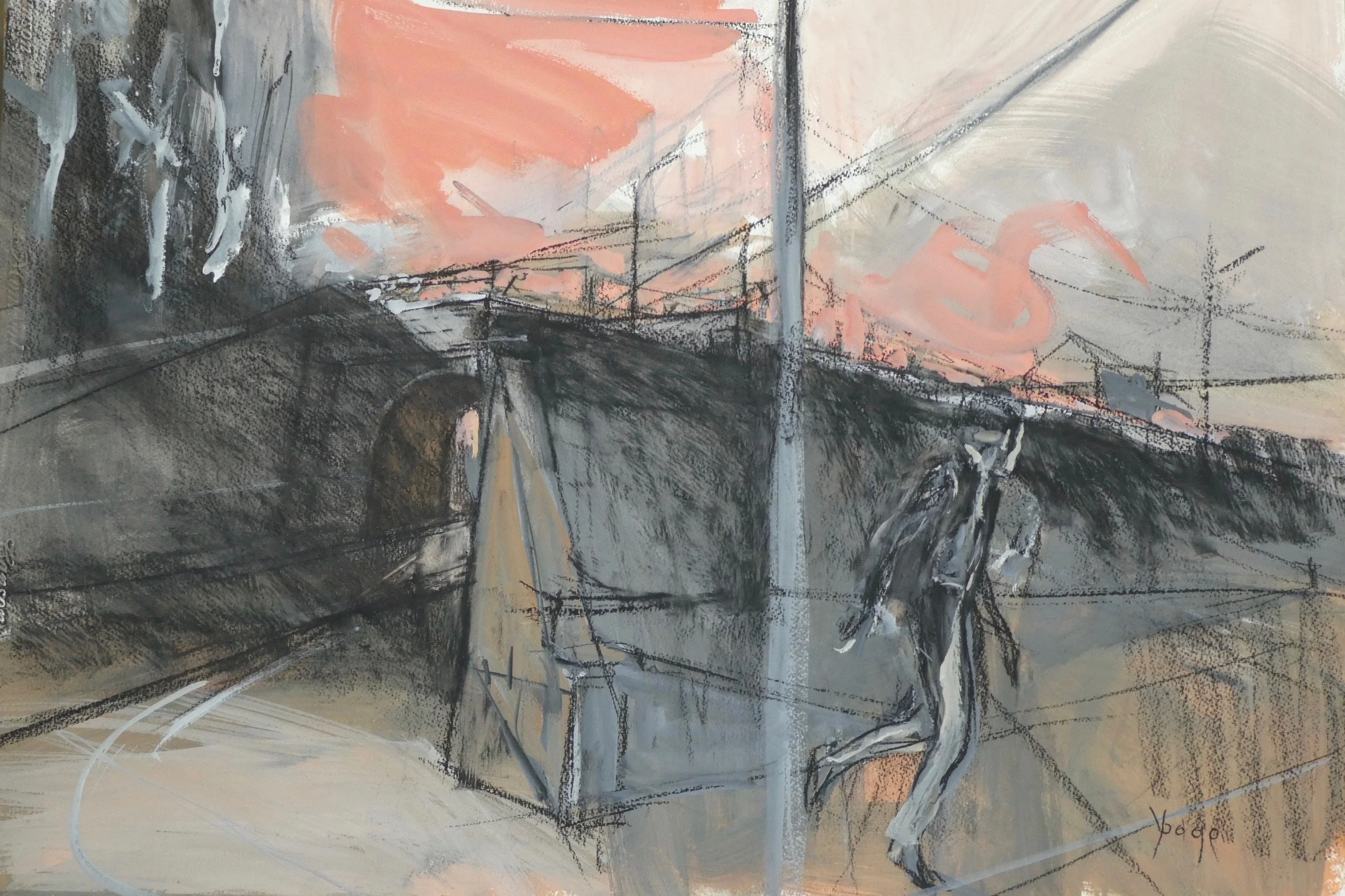 Le pont - 75x55 cm - prix sur demande