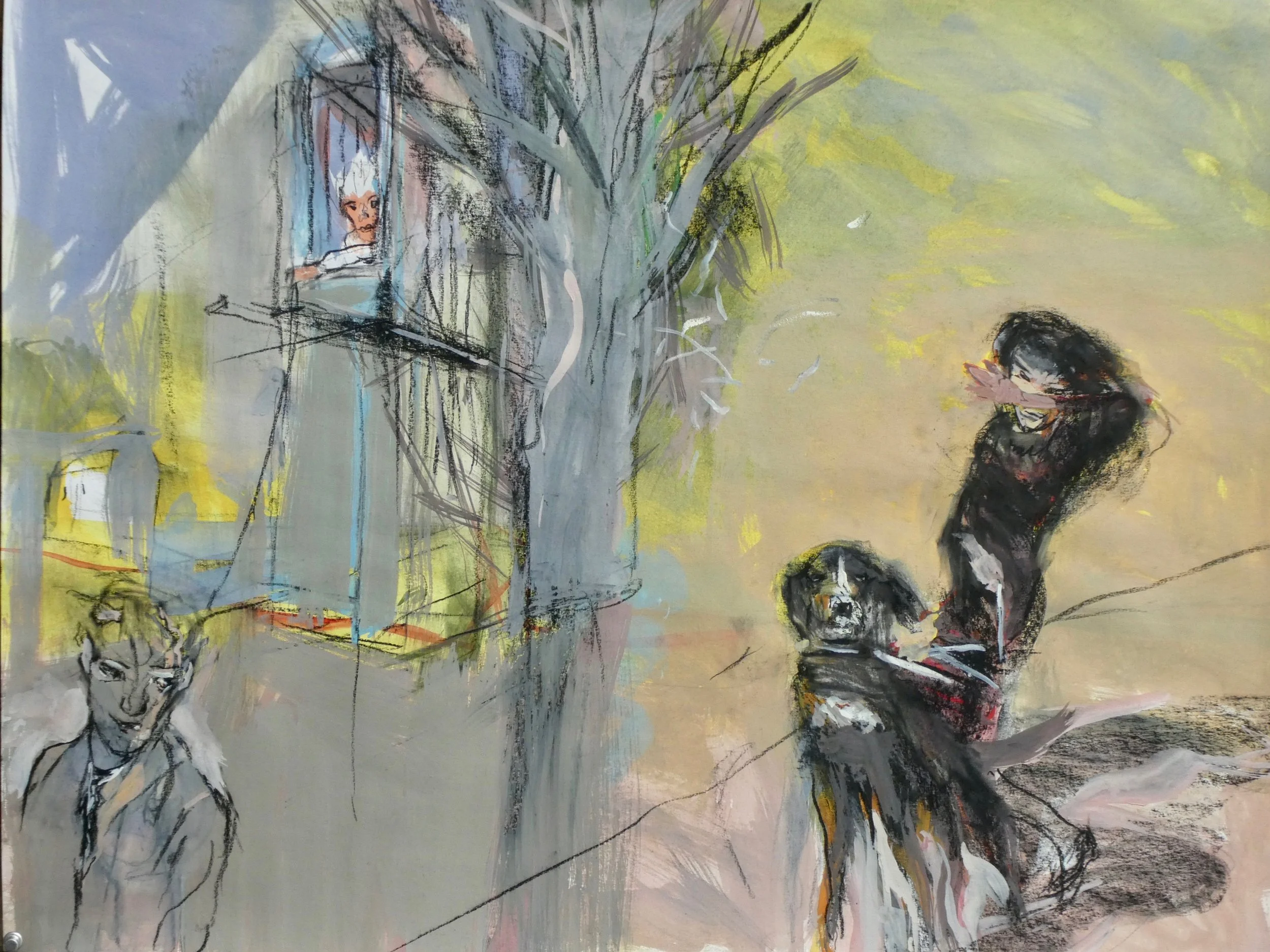 La laisse - 60x50 cm. Prix sur demande.
