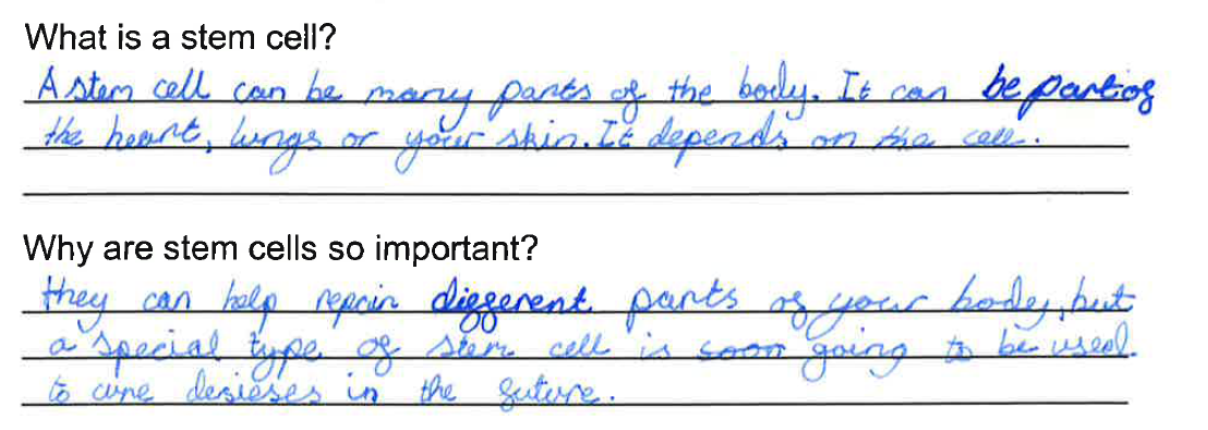 Judith Kerr Primary School Pupil, 8 years old.